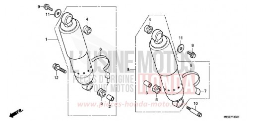 REAR CUSHION (VT750CS/C/CA) VT750CSC de 2012
